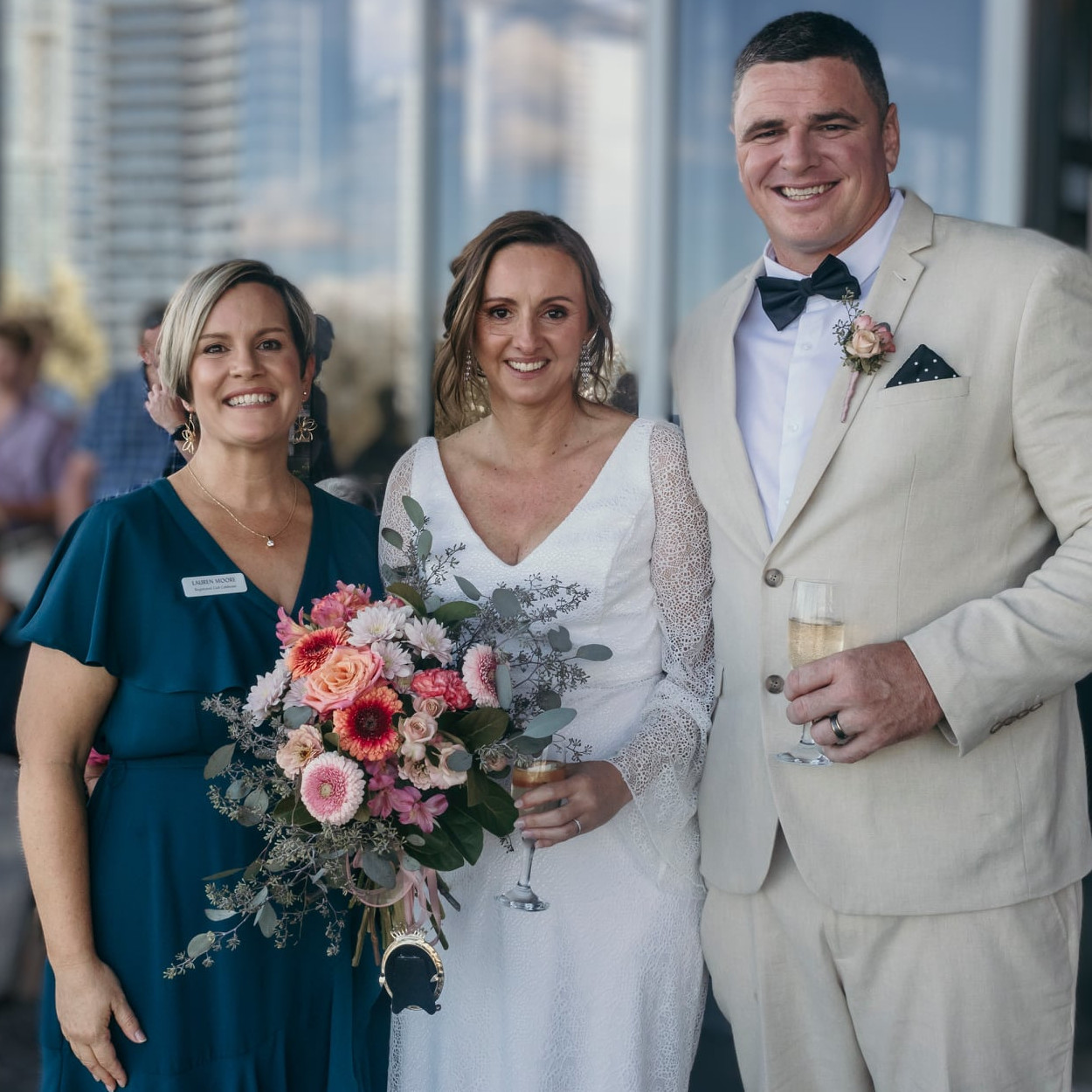 Couple sharing a laugh during their personalised Gold Coast wedding ceremony